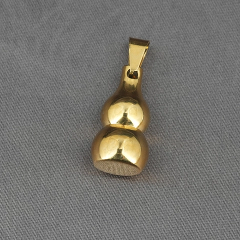 Titanium Steel Gold Plated Hulu Gourd Pendant Necklace For Men Women Vintage High Polished Box Chain Trendy Jewelry Gift