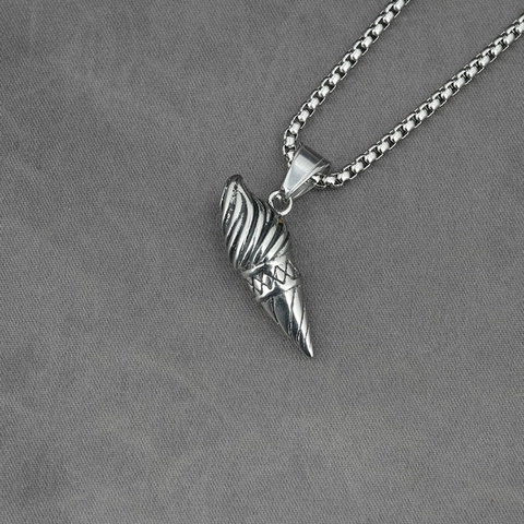 Vintage Titan Edelstahl Meerschnecke Eistüte Anhänger Halskette Mit Boxkette Für Herren Hip Hop Punk Schmuck Geschenk