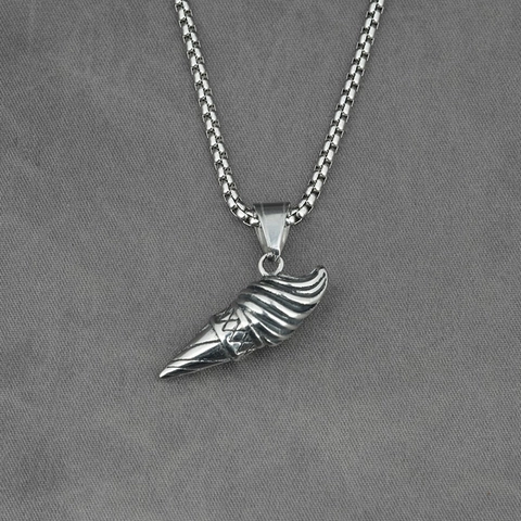 Vintage Titan Edelstahl Meerschnecke Eistüte Anhänger Halskette Mit Boxkette Für Herren Hip Hop Punk Schmuck Geschenk