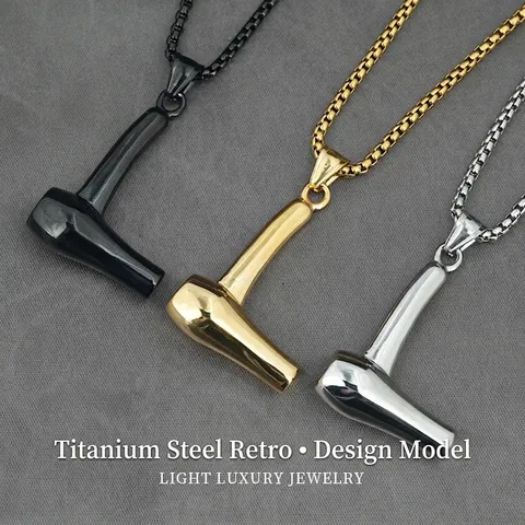 Titanstahl Kreative Haartrockner Anhänger Halskette Für Herren Friseur Stylist Mode Retro Schmuck Edelstahl Box Kette