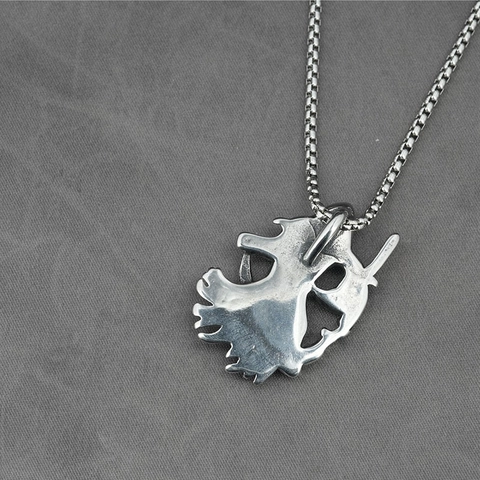 Gothic Grim Reaper Scythe Skull Pendant Necklace For Men Retro Stainless Steel Distressed Jewelry With Box Chain Necklaces