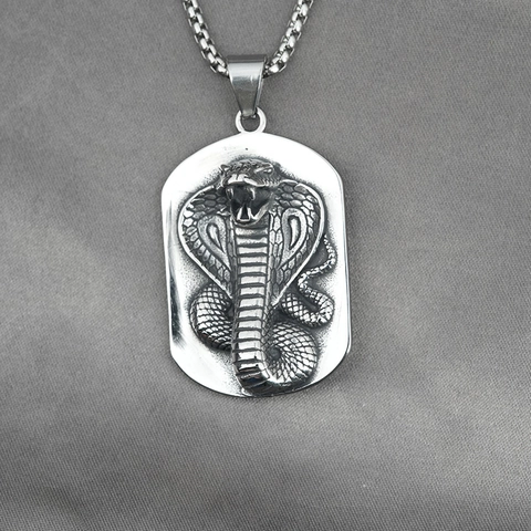 Retro Leeuw Adelaar Cobra Hanger Halsketting Heren Titaniumstaal Roestvrij Staal Hip Hop Punk Sieraden Cadeau