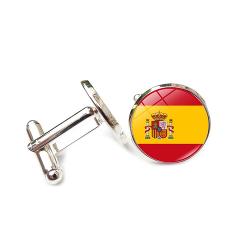 European Cup 24 Flags Time Gem Cufflinks For Men Alloy Glass National Flag Shirt Cuff Links Fashion Business Jewelry Gift