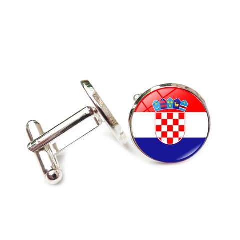 European Cup 24 Flags Time Gem Cufflinks For Men Alloy Glass National Flag Shirt Cuff Links Fashion Business Jewelry Gift
