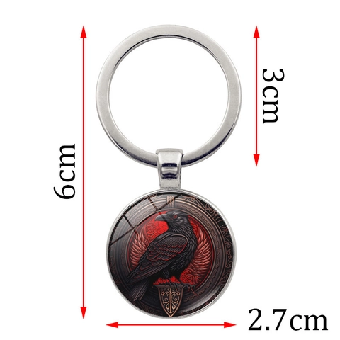 Vintage Gothic Rabe Crow Glas Cabochon Schlüsselanhänger Retro Legierung Schlüsselring Für Auto Rucksack Dark Art Schmuck