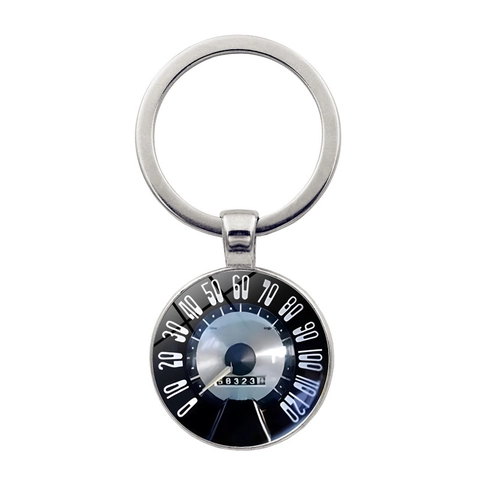 Retro Auto Tachometer Glasanhänger Schlüsselanhänger Vintage Armaturenbrett Zinklegierung Metall Schlüsselring Geschenk Für Herren Industriestil