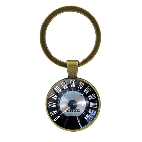 Retro Auto Tachometer Glasanhänger Schlüsselanhänger Vintage Armaturenbrett Zinklegierung Metall Schlüsselring Geschenk Für Herren Industriestil