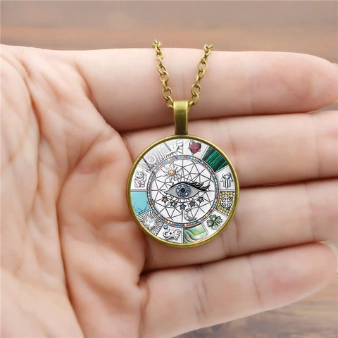 Collar con Colgante de Ojo Turco de Aleación Vintage para Mujer Mística Mano de Fátima Elefante Símbolos de Suerte Amuleto Joyería de Vidrio