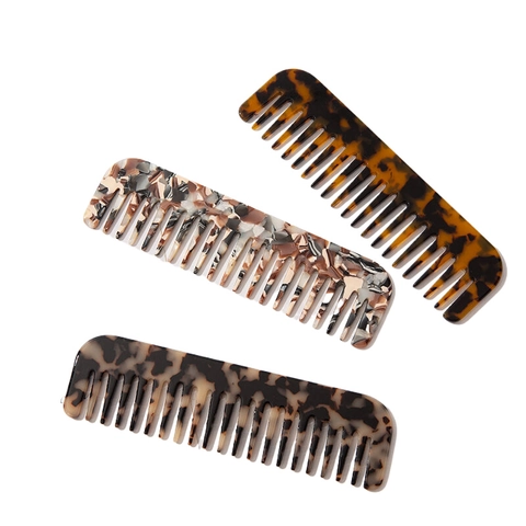 Acetate Wide Tooth Hair Comb Anti-static Marble Tortoiseshell Pattern Detangling Comb For Women Daily Hair Care Tool