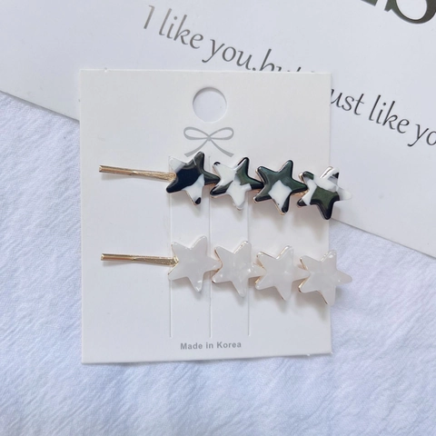 Pince à Cheveux Étoile en Acétate de Cellulose Style Coréen Minimaliste Barrette Pentagramme en Alliage Bijoux de Cheveux Mode Femme