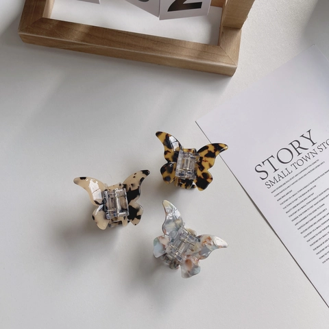 Elegant Butterfly Cellulose Acetate Hair Claw Clip For Women Fashion Leopard Tortoiseshell Pattern Shell Shark Clip Hairpin Accessories
