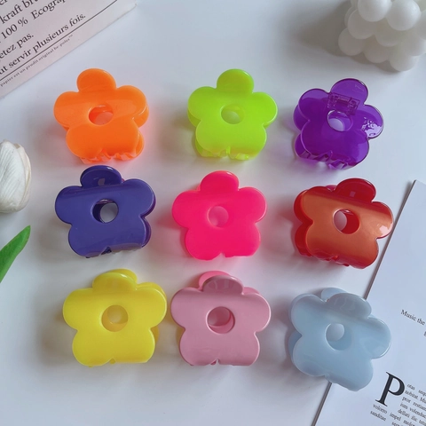 Pinza per Capelli a Forma di Fiore in Stile Coreano Colorata in Acetato di Cellulosa Fermaglio Floreale a Geometria Cava per Donna Ragazza Accessori per Capelli