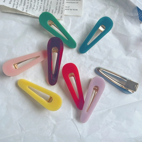 Pinza de Pelo de Gota de Agua de Acetato Minimalista Elegante Color de Caramelo Jelly Clip para Mujeres Niñas Joyería