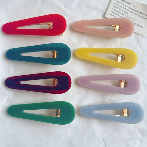 Pinza de Pelo de Gota de Agua de Acetato Minimalista Elegante Color de Caramelo Jelly Clip para Mujeres Niñas Joyería