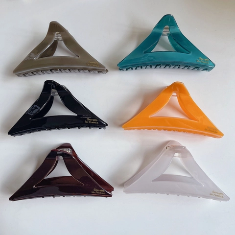 Grande Pinza per Capelli a Triangolo in Acetato per Donna Fatta a Mano Stile Francese Geometrica Shark Clip Elegante Motivo in Marmo Accessori per Capelli