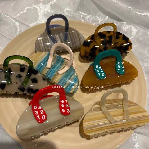 Pinza per Capelli in Acetato di Cellulosa a Forma di Borsa per Donna Stampa Leopardata Texture Tartarugata Accessori Capelli Fatti a Mano