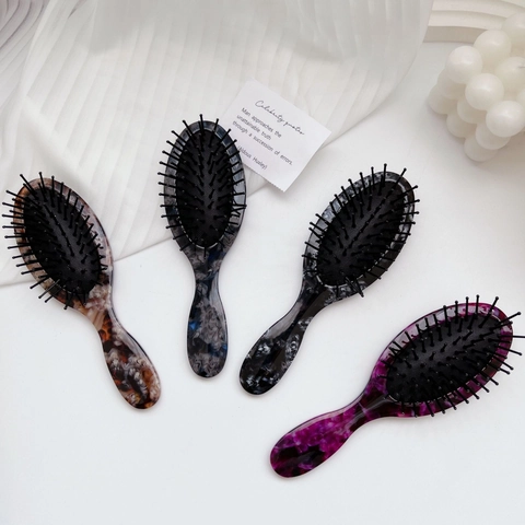 Marble Texture Acetate Air Cushion Comb Anti Static Scalp Massage Hairbrush Elegant Hair Styling Tool For Women Daily