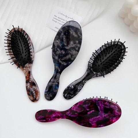 Marble Texture Acetate Air Cushion Comb Anti Static Scalp Massage Hairbrush Elegant Hair Styling Tool For Women Daily