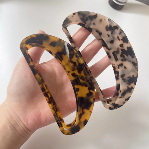 Grandi Mollette per Capelli in Acetato Traforato Stampa Leopardata Retrò Shark Hair Clips Accessori per Capelli Donna