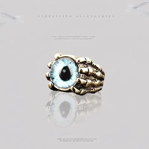 Vintage Gothic Punk Drachenkralle Böser Blick Titanstahl Ring Für Herren Retro Hip Hop Biker Dämonenauge Schmuck Zubehör