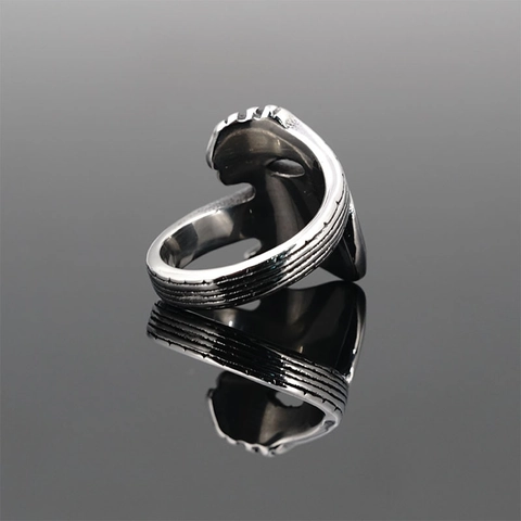 Vintage Punk Electric Guitar Shaped Titanium Steel Ring For Men Personalized Hip Hop Music Lover Biker Band Ring Jewelry Gift