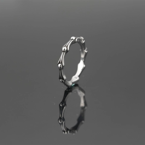 Vintage Roestvrij Staal Bamboeknoop Bot Ring Voor Mannen Vrouwen Punk Gothic Industrieel Gepolijst Sieraden