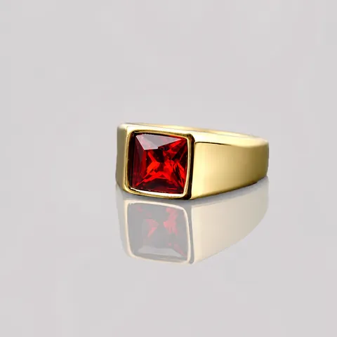 Vintage Stainless Steel Square Rhinestone Signet Ring For Men Women Unisex Geometric Fashion Jewelry Finger Ring Gift