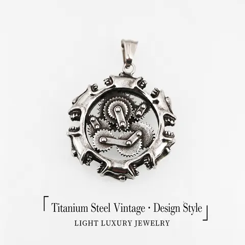 Steampunk Mechanische Zahnrad Totenkopf Anhänger Halskette Edelstahl Retro Industrie Distressed Hip Hop Schmuck Für Herren Damen