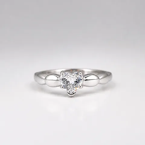 Roestvrijstalen Ring met Hartvormige Zirkonia voor Dames Heren Hiphop Punk Gotische Stijl Sieraden Goud Roségoud Zwart Zilver Cadeau