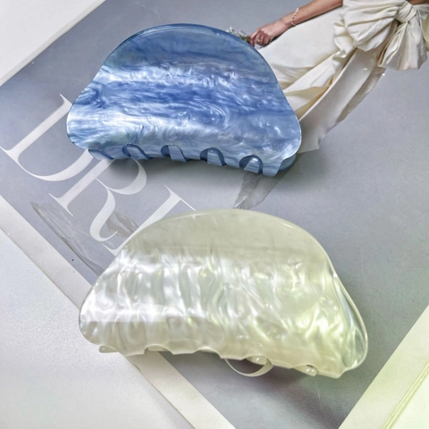 Grandi Mollette Per Capelli In Stile Francese Con Motivo Marmo In Acetato Di Cellulosa Acrilico Clip A Squalo Per Capelli Folti Accessori