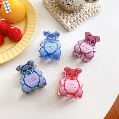 Süße Cartoon Kleiner Bär Haarkralle Für Damen Acetat Bärenform Haarklammer Süße Haarschmuck Für Dickes Haar