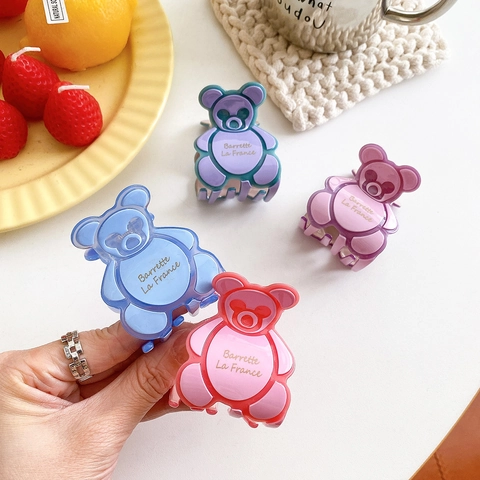 Süße Cartoon Kleiner Bär Haarkralle Für Damen Acetat Bärenform Haarklammer Süße Haarschmuck Für Dickes Haar