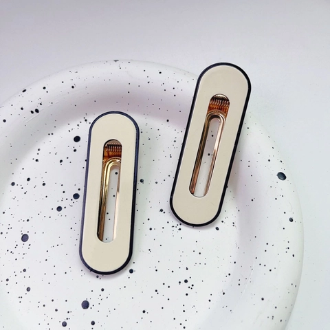 Women Minimalist Acetate Hair Clips Seamless Duckbill Clips Geometric Bangs Barrettes Retro Glitter Hair Accessories