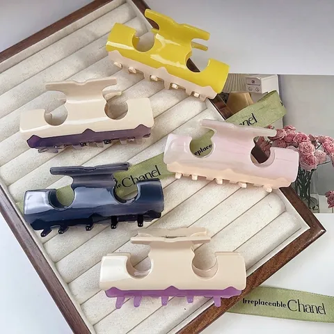 Eleganter Acetat Haarkralle Clip Kontrastfarbe Minimalistisch Geometrischer Haifischclip Damen Handgefertigt Mode Pendeln Haarschmuck