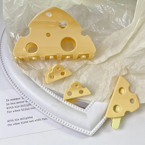 Mollelette per Capelli Carine a Forma di Formaggio Resina Design Fori Irregolari Forcine Ragazze Accessori per Capelli