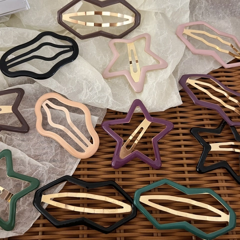 Colorful Acetate Star Cloud Geometric BB Hair Clips For Women Girls Handmade Fashion Non-Slip Side Barrettes Hair Accessories