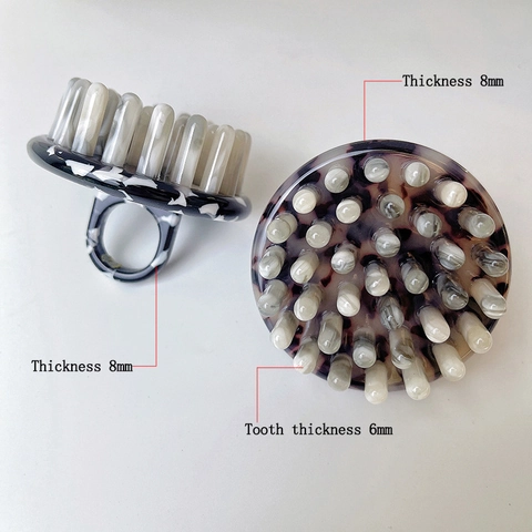 Acetate Scalp Massage Brush For Hair Washing Massager With Ring Handle Marble Texture Shampoo Brush Men Women Home Hair Care