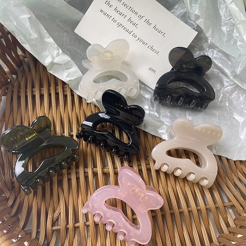 Koreaanse Stijl Hartvormige Konijn Haarklemmen Kleine Mini Haarclips Schattige Pony Zijspelden Hoge Textuur PC Hars Haaraccessoires Voor Vrouwen