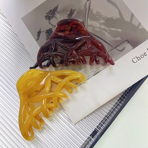 Französisch Vintage High End Haarkralle Elegant Große PC Haarklammer Mode Gewebt Shark Clip Für Damen Haarschmuck