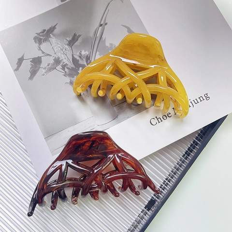 Französisch Vintage High End Haarkralle Elegant Große PC Haarklammer Mode Gewebt Shark Clip Für Damen Haarschmuck