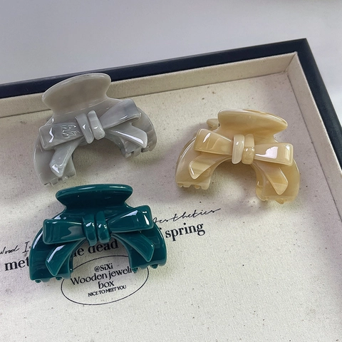 Elegante Pinza Per Capelli A Fiocco In Acetato Di Cellulosa Motivo Marmo Clip A Farfalla Per Accessori Styling Capelli Donna