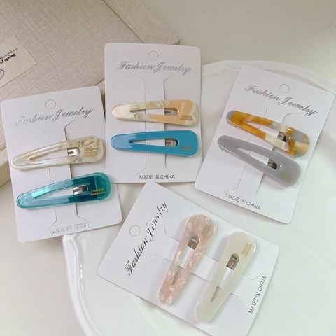 Fermagli per Capelli BB in Acetato Fatti a Mano Multicolore Motivo Marmorizzato Goccia Clip Laterale Accessori per Capelli Donna