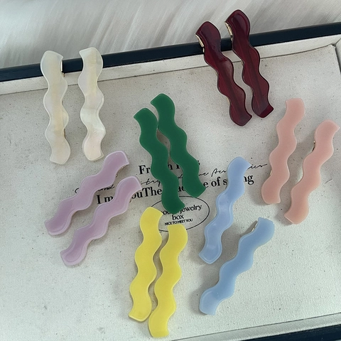 Pince à Cheveux Ondulée en Acétate Style Coréen Fait à la Main Élégant Clip Latéral pour Femmes Accessoire Cheveux Mode