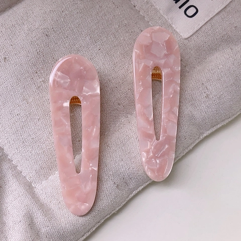 Pinza de Pelo de Acetato Rosa Mármol Hecho a Mano Estilo Coreano Geométrico Pinza de Pico de Pato Accesorios de Pelo Mujer