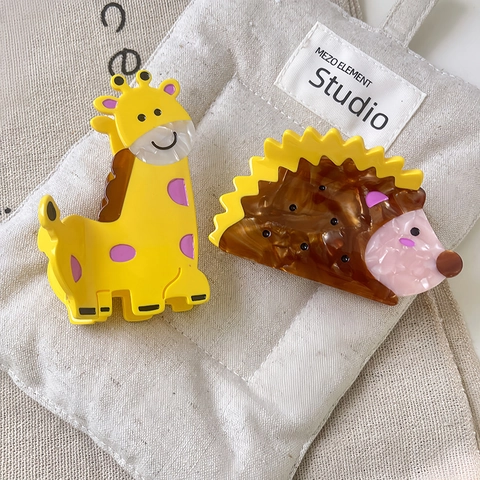 Süße Cartoon Tier Acetat Haarkralle Clips Für Damen Giraffe Igel Ente Design Modisch Haarschmuck Handgefertigt Styling-Tools