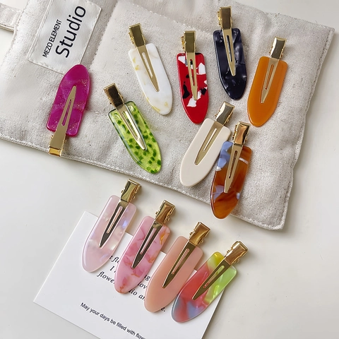Fermagli per Capelli in Acetato Fatti a Mano Senza Traccia per Donna Fermagli a Becco d'Anatra con Motivo Marmoreo Retrò Eleganti Accessori per Capelli in Lega Lucida