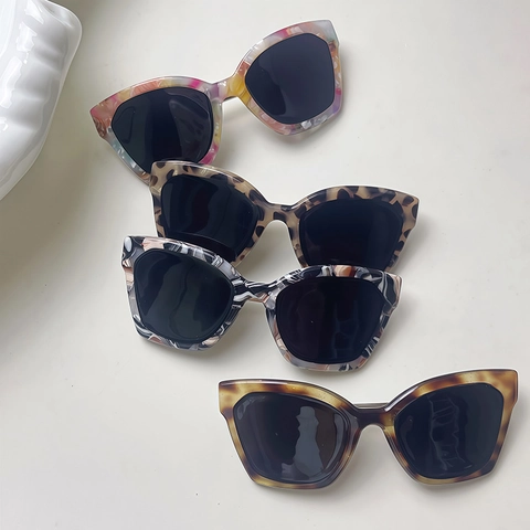 Handgefertigt Acetat Sonnenbrillenform Haarklammer Für Damen Vintage Marmor Schildpatt Muster Federclip Mode Haarschmuck