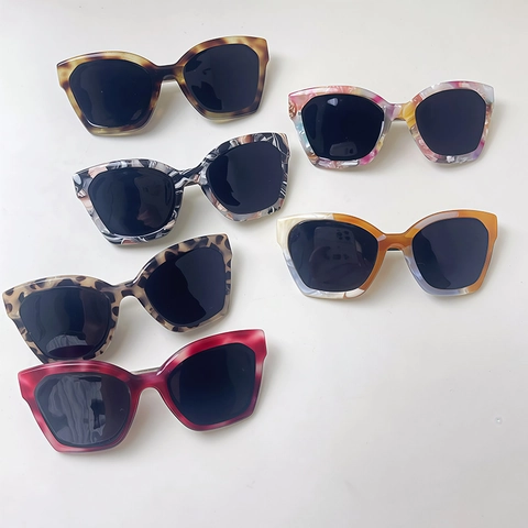 Handgefertigt Acetat Sonnenbrillenform Haarklammer Für Damen Vintage Marmor Schildpatt Muster Federclip Mode Haarschmuck