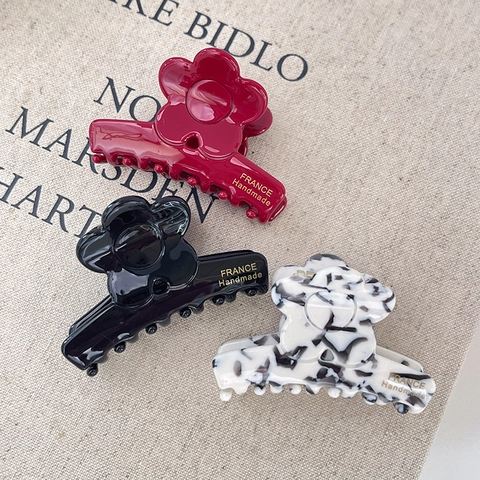 Elegante Acetaat Bloem Haarklem Franse Vintage Stijl Bloem Haarklem Voor Vrouwen Meisjes Dagelijkse Haaraccessoires