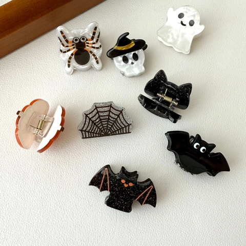 Halloween Μίνι Κλαμεράκια Μαλλιών Οξική Κυτταρίνη Κινούμενα Σχέδια Φάντασμα Κολοκύθα Νυχτερίδα Κλιπ Μαλλιών Αξεσουάρ Γυναικεία